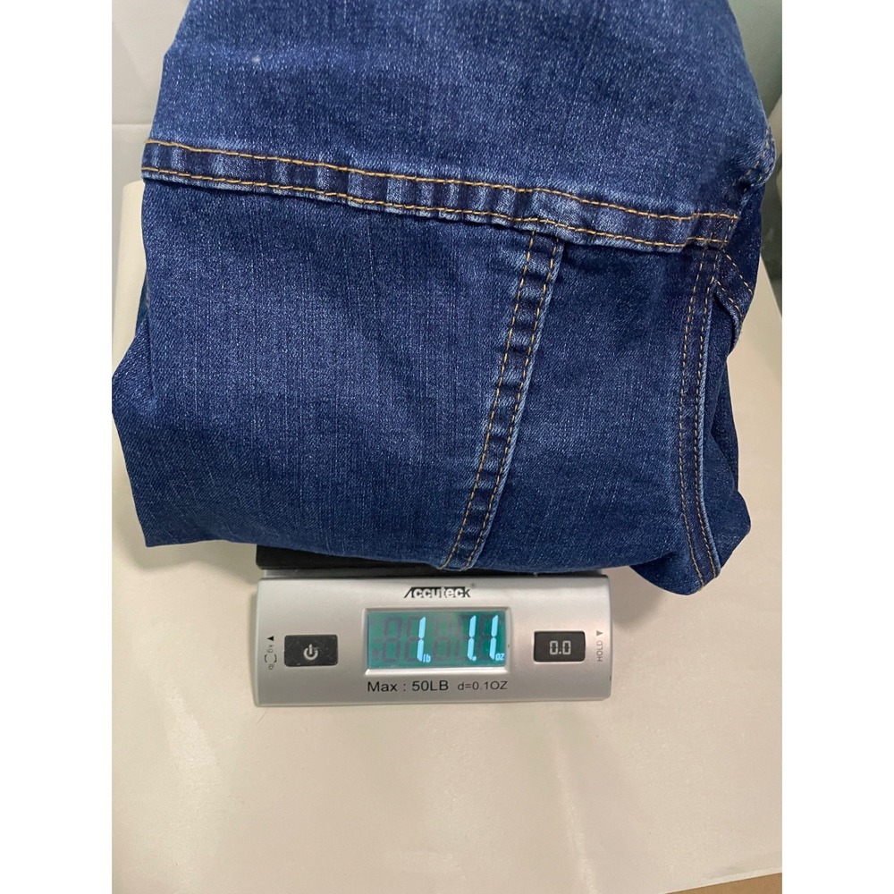 NWT Tahari Dark Wash Denim Cropped Jacket‎ Raw Hem Gold Buttons Size XS - Picture 11 of 11